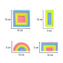 Klocki drewniane edukacyjne układanka tęcza puzzle montessori tęcza kolorowe