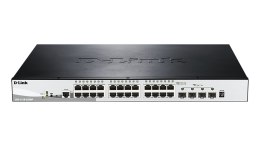 D-Link DGS-1510-28XMP/E łącza sieciowe Zarządzany L2/L3 Gigabit Ethernet (10/100/1000) Obsługa PoE Czarny, Szary