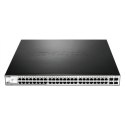 D-Link DGS-1210-52MP łącza sieciowe Zarządzany L2 Gigabit Ethernet (10/100/1000) Czarny, Srebny 1U Obsługa PoE