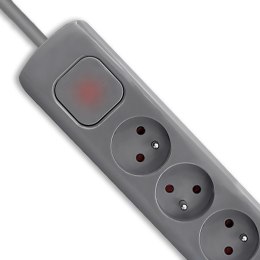 QOLTEC LISTWA ZASILAJĄCA ANTYPRZEPIĘCIOWA | 6 GNIAZD | 2 X USB | 1.8M | SZARA