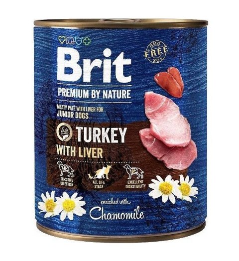 BRIT PREMIUM BY NATURE TURKEY&LIVER - mokra karma dla psa - 800g