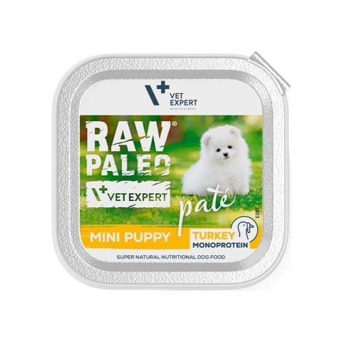 VetExpert Raw Paleo Indyk Pate Mini Puppy alu tray 150g