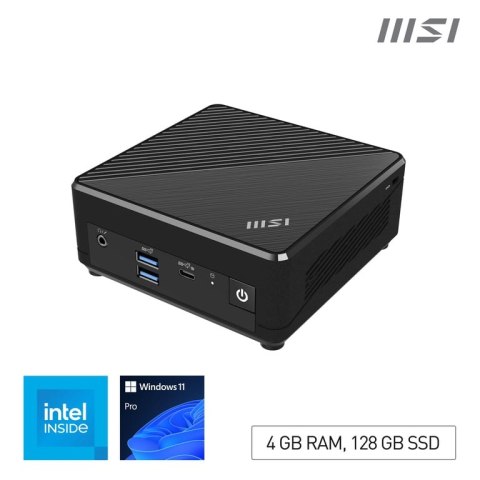 MSI Cubi N ADL-N100 FS 4GB 128GB W11P Intel® N DDR4-SDRAM HDD+SSD Windows 11 Pro Mini PC Czarny