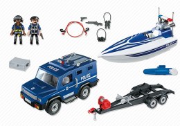 Playmobil Police Truck with Speedboat