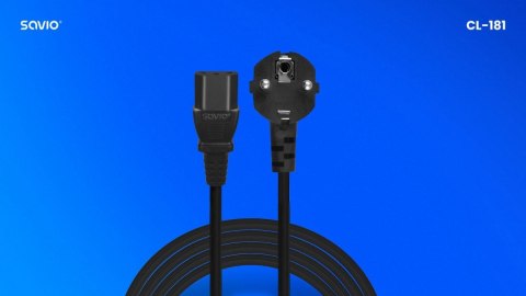 Savio Kabel zasilający CEE 7/7 (E/F) - IEC C13, 5m, CL-181