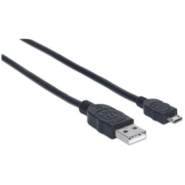 Manhattan 325677 kabel USB 0,5 m USB 2.0 USB A Micro-USB B Czarny