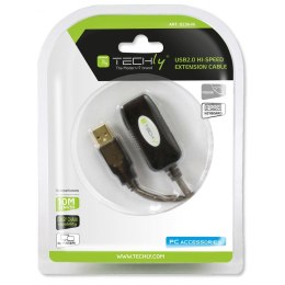 Techly IUSB-REP10TY kabel USB USB 2.0 10 m USB A Czarny