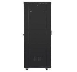 Lanberg Szafa rack stojąca 19 cali 27U 800x1200 czarna drzwi perforowane LCD FLAT PACK