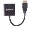 Adapter MANHATTAN HDMI-St.> VGA-Bu. [bk] Polybag