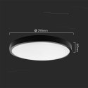 Plafon V-TAC VT-8630B natynkowy 36W LED IP44 42cm 4000K 3820lm (SKU 76401) Czarny