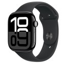 Apple Watch Series 10 GPS, koperta 46 mm z aluminium w kolorze onyksu z paskiem sportowym w kolorze czarnym - rozmiar M/L