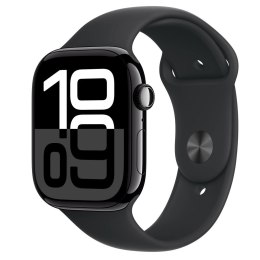 Apple Watch Series 10 GPS, koperta 46 mm z aluminium w kolorze onyksu z paskiem sportowym w kolorze czarnym - rozmiar M/L