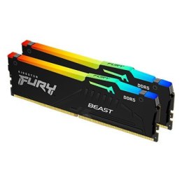 Kingston Pamięć DDR5 Fury Beast RGB 32GB(2*16GB)/6400 CL32 EXPO czarna