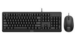 Philips 2000 series SPT6207BL/00 klawiatura Dołączona myszka USB QWERTY Angielski Czarny