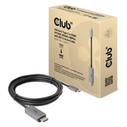 CLUB3D CAC-1587 zmieniacz płci / kabli USB Gen2 Type-C HDMI Typu A (Standard) Czarny