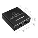 Qoltec Rozdzielacz Splitter mini SWITCH 1x2 port RJ45 | 1000Mbps | USB-C| Aluminium