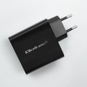 QOLTEC ŁADOWARKA SUPER QUICK PD | 1XUSB-C | 1XUSB | 65W | 5-20V | 1.5-3.25A | CZARNA