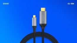 Savio Kabel USB-C do HDMI v2.0b, 3m, miedź CL-184