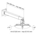 Techly Uchwyt ścienno-sufitowy do projektora 43-65cm, 20kg