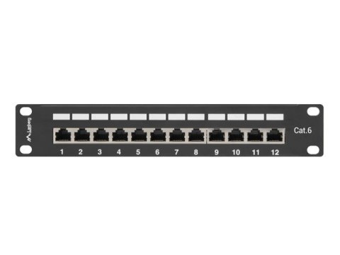 Lanberg Patch Panel 12 Port 1U 10' cali kategoria 6 ekranowany czarny