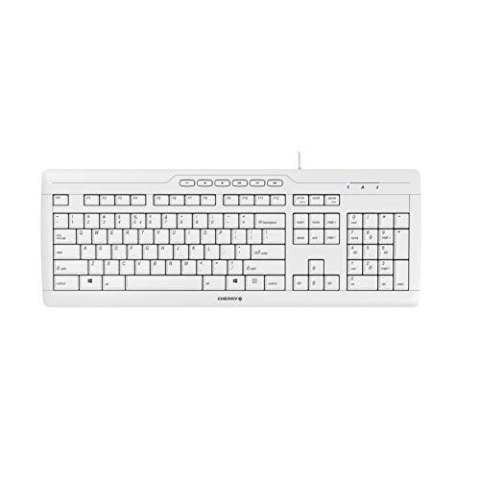 CHERRY STREAM KEYBOARD US/ENGLISH W/EURO SYM WHITE-GRAY