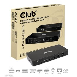 CLUB3D CSV-1585 przełącznik KVM Czarny