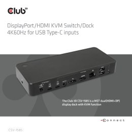 CLUB3D CSV-1585 przełącznik KVM Czarny