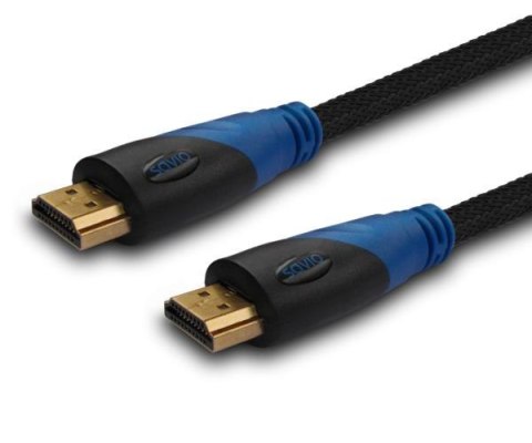 Kabel HDMI Savio CL-48 2m, oplot nylonowy, złote końcówki