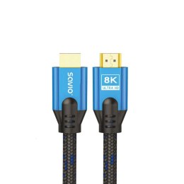 Kabel HDMI v2.1 Savio CL-169 (M/M), 5m, 8K, miedź, niebiesko-czarny