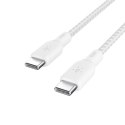 Belkin Kabel w oplocie USB-C do USB-C 100W 3m biały