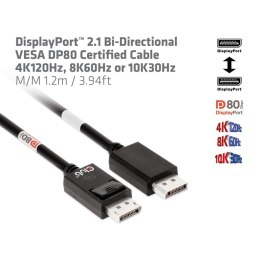 CLUB3D CAC-1091 kabel DisplayPort 1,2 m Czarny