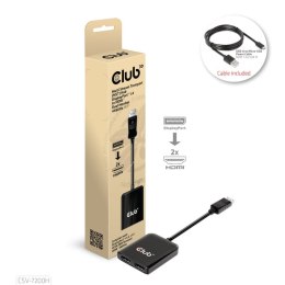 CLUB3D CSV-7200H rozgałęziacz telewizyjny DisplayPort 2x HDMI