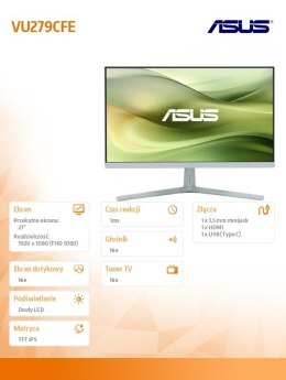 Asus Monitor 27 cali VU279CFE-G VU IPS 100Hz HDMI USB-C 15W