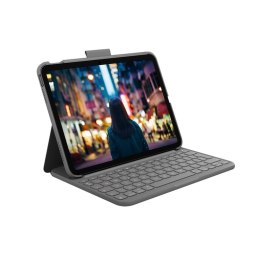 Logitech Slim Folio QWERTY Hiszpański Bluetooth Szary