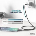 Digitus Kabel połączeniowy silikonowy USB-C - USB-C, USB 4 Gen3 40G 8K 240W, 1m Czarny