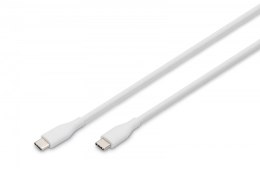 Digitus Kabel zasilający silikonowy USB-C - USB-C, USB 2.0 60W, 1m Biały