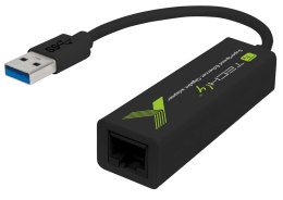 Techly IDATA USB-ETGIGA3T2 RJ-45 USB 2.0 Type-A Czarny