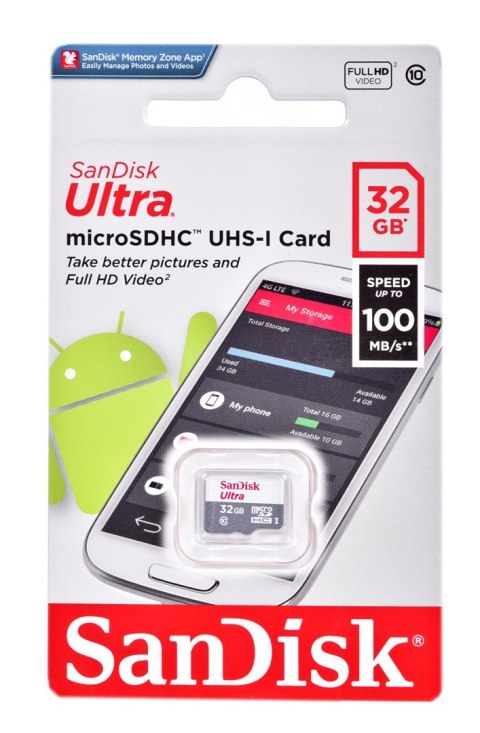 SANDISK ULTRA microSDHC 32 GB 100MB/s