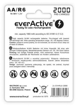 EVERACTIVE AKUMULATORKI AA 2000 MAH - 2 SZTUKI EVHRL6-2000