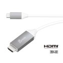 Adapter j5create USB-C to 4K HDMI Cable (USB-C m - 4K HDMI m 1,8m; kolor biało srebrny) JCC153G-N