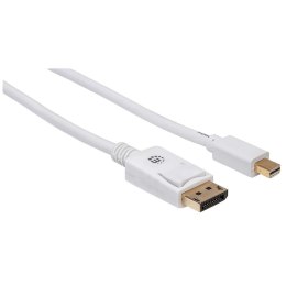 Manhattan Kabel monitorowy Mini DisplayPort/DisplayPort, M/M, biały, 2m