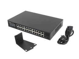 SWITCH LANBERG RSFE-24P-2C-250 24X 100MB POE+/2X COMBO RACK 19