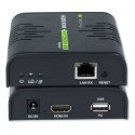 TECHLY KVM EXTENDER HDMI+USB PO SKRĘTCE DO 120M IDATA HDMI-KVM2