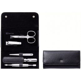 Zestaw do manicure Zwilling Classic Inox - skórzane etui, 5 elementów - Czarny