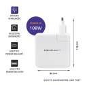 Qoltec Ładowarka GaN FAST 108W | 5-20V | 3-4.7A | USB C | Biała