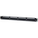 Techly Patch panel 1U UTP 24xR J45 Cat.6, czarny