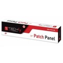 Techly Patch panel 1U UTP 24xR J45 Cat.6, czarny