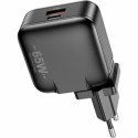 AWEI Ładowarka sieciowa GaN 65W USB+USB-C EU+US