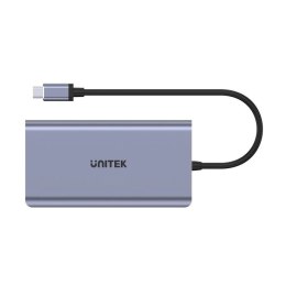 UNITEK HUB USB-C 8W1 USB-C 3.1, PD 100W, D1019B