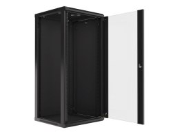 Szafa jednosekcyjna Lanberg WF01-6627-10B (27U; 1300mm / 600mm / 600 mm; wisząca; Szklane; 19''; kolor czarny)